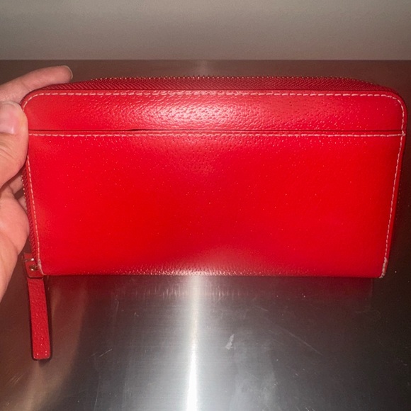 Kate Spade Red Leather Zip Wallet - Picture 3 of 6